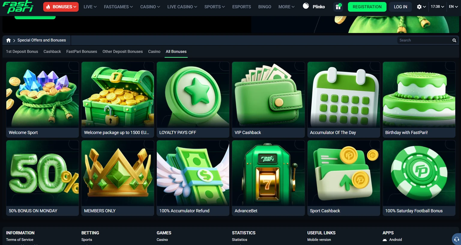 FASTPARI bonuses
